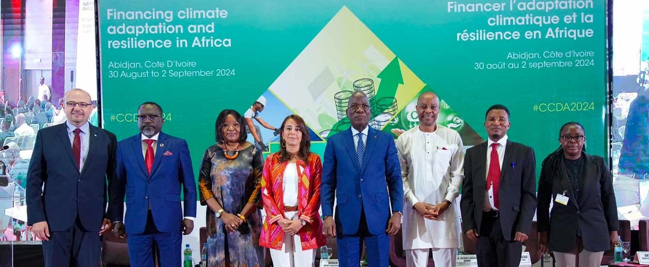 AfDB Director Anthony Nyong with other speakers at the opening of CCDA 12 in Abidjan